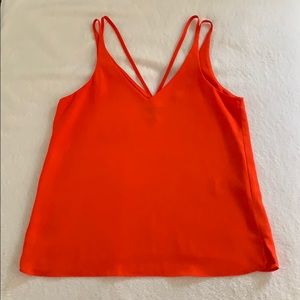Orange/red tank top by Topshop